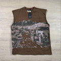Brown Graphic Sleeveless Tee
