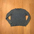 Blue Ribbed Knit Sweater