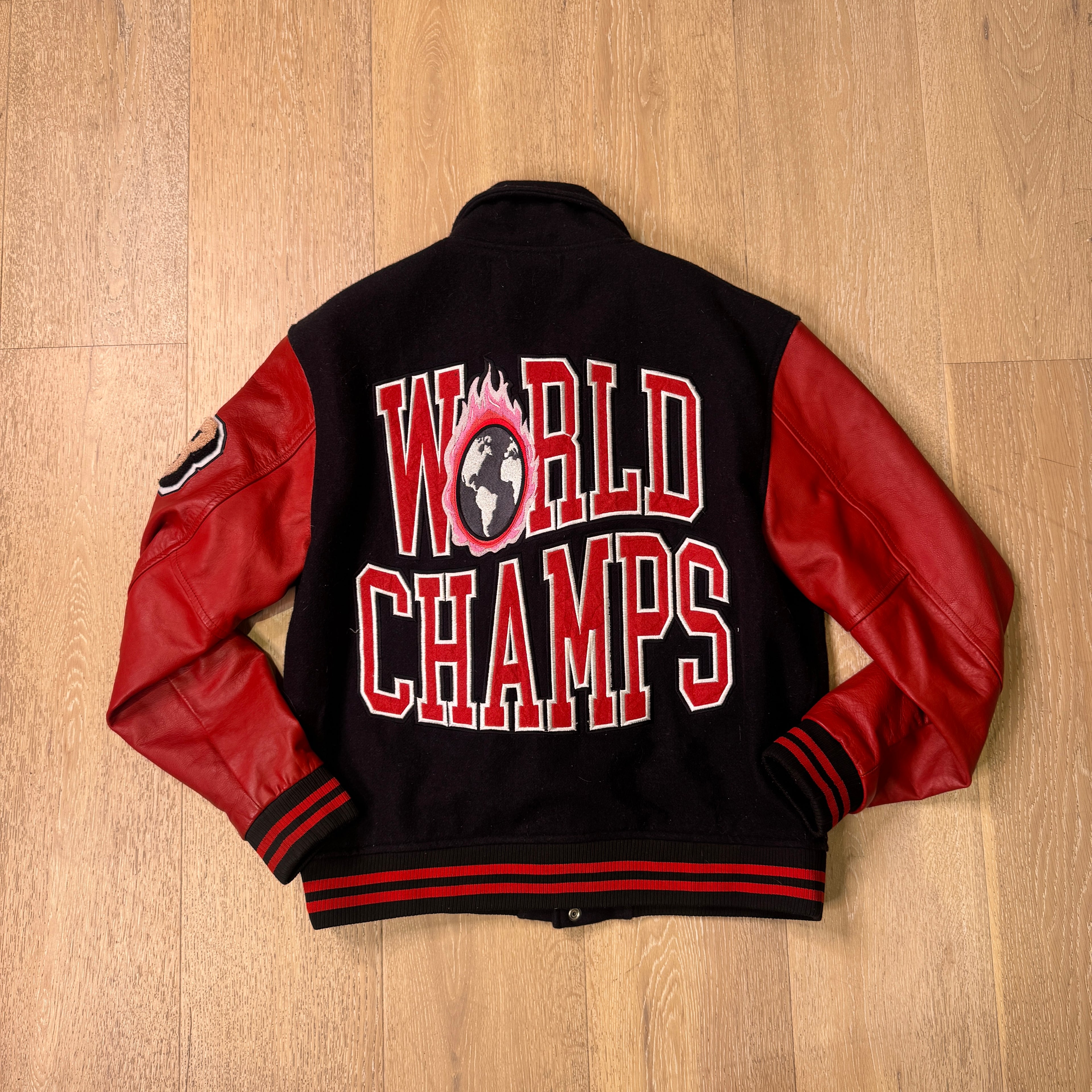Homme Femme Red & Black Letterman Jacket