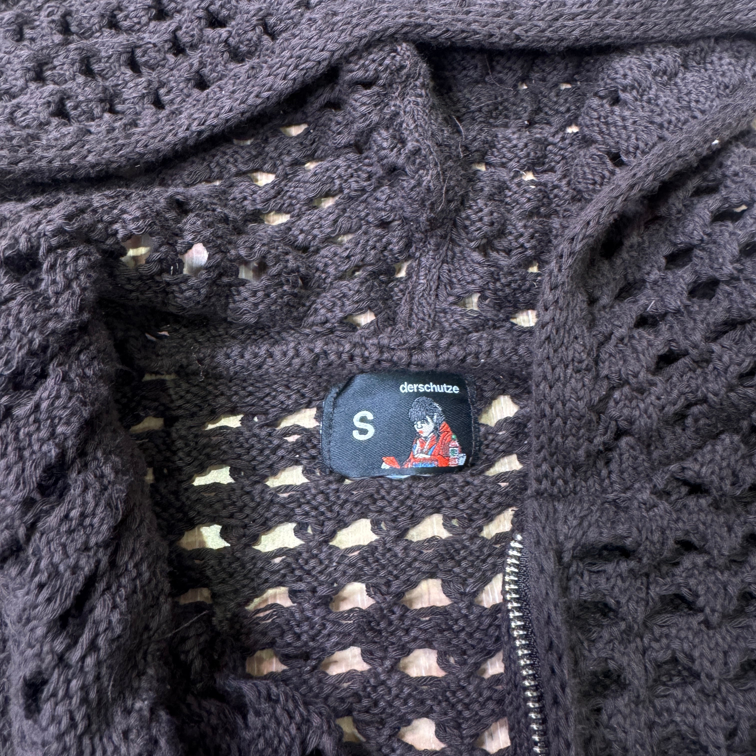 Derschuetze Brown Mesh Zip Up