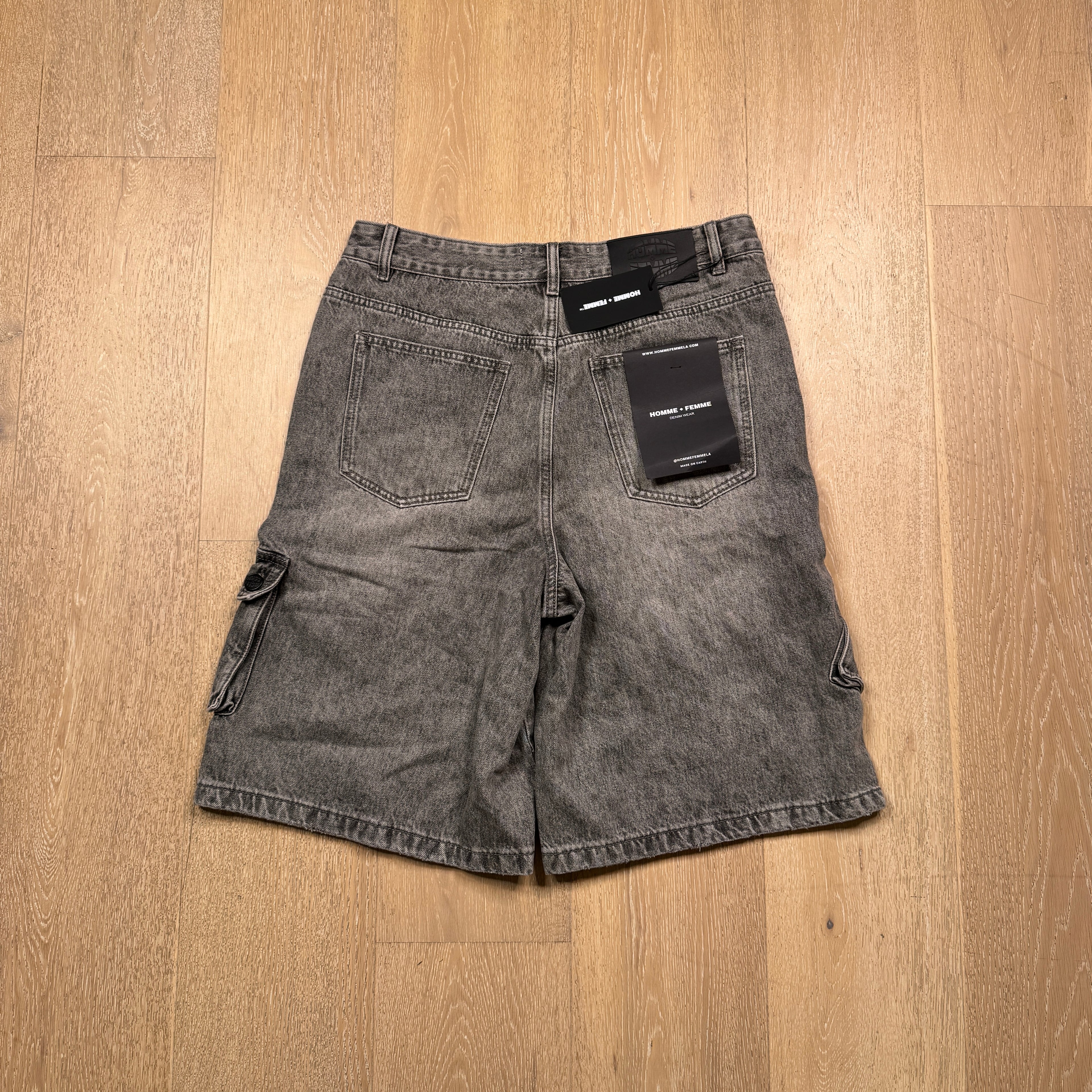 Homme Femme Grey Cargo Jorts