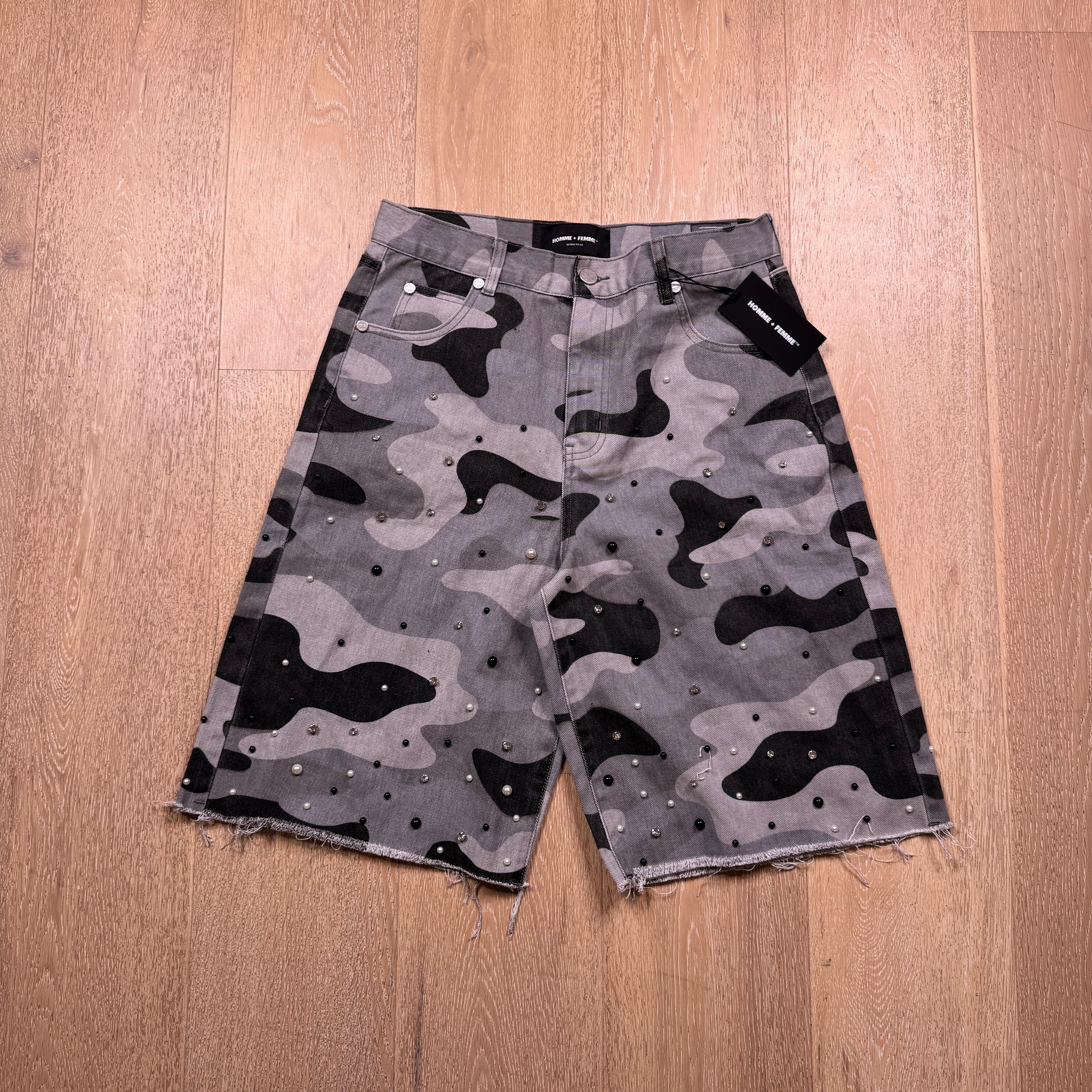 Homme Femme Rhimestone Jorts