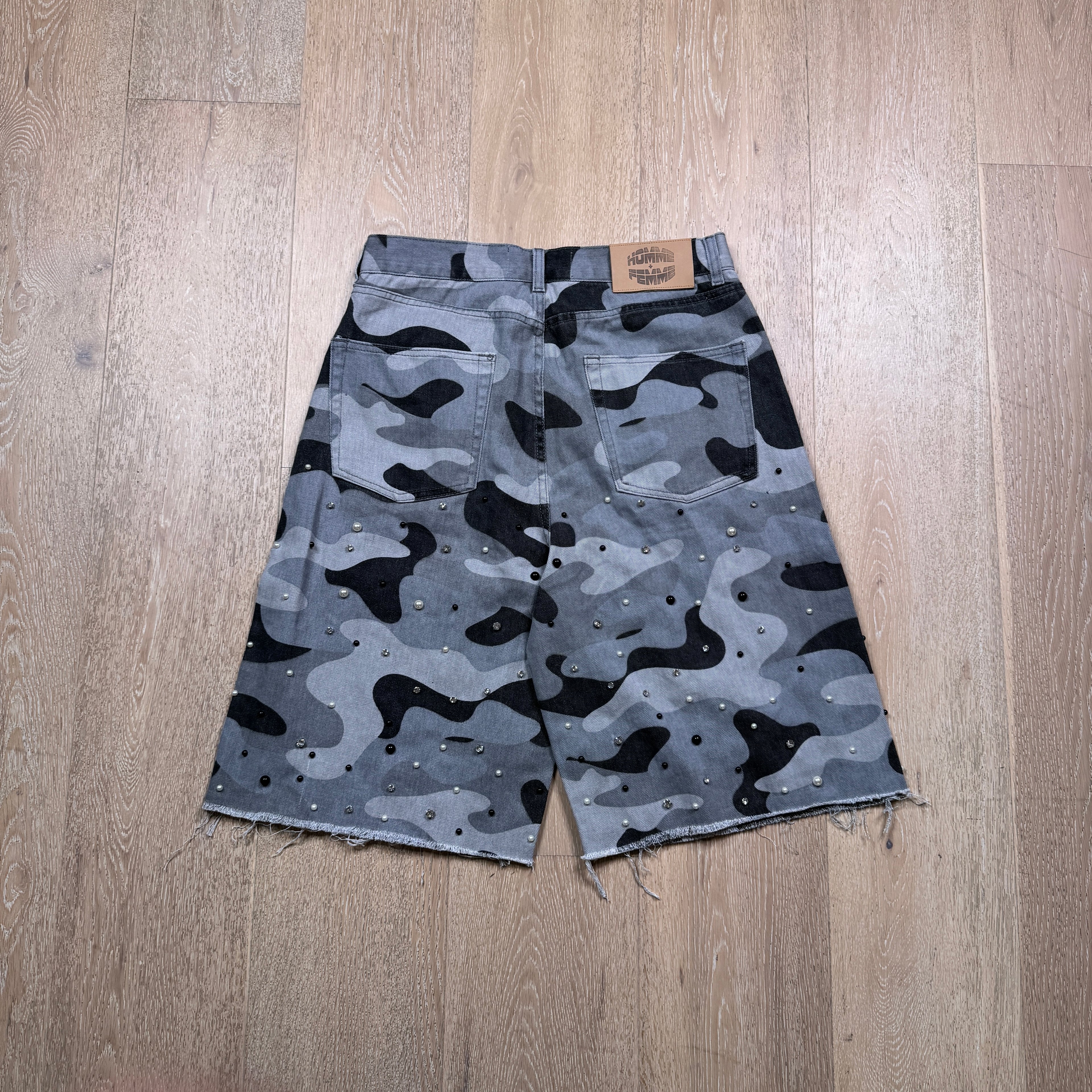 Homme Femme Rhimestone Jorts