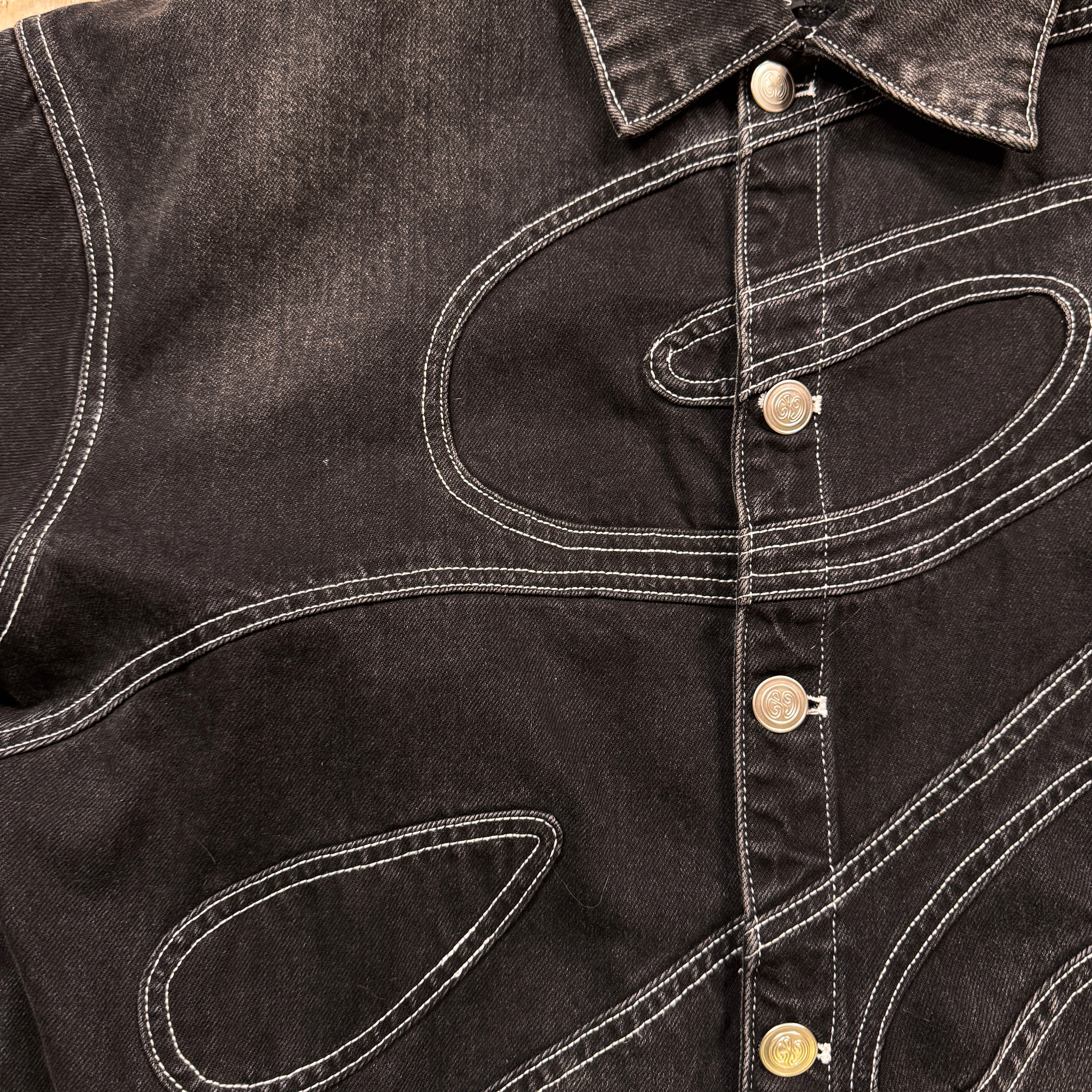 Black Faded Denim Jacket