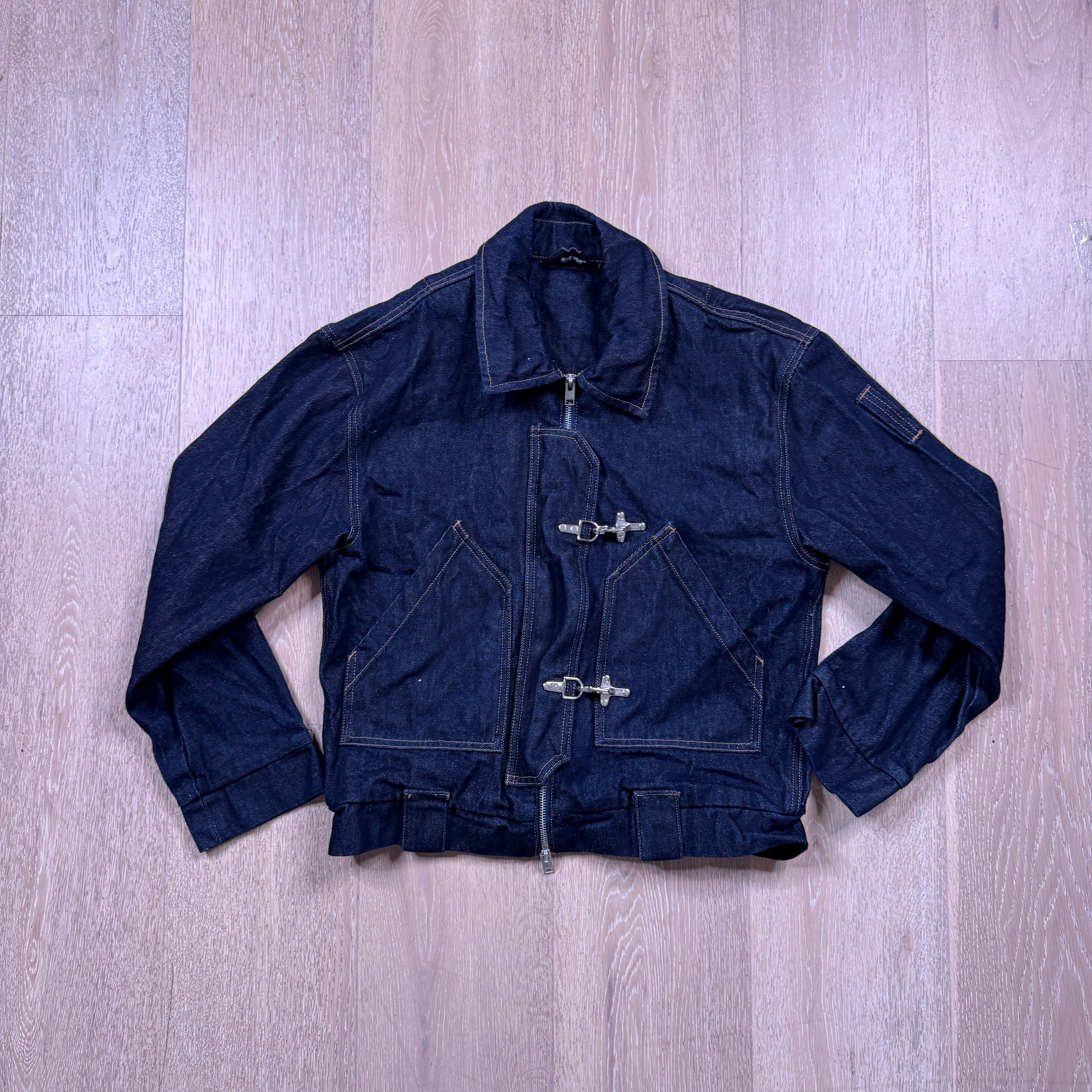 Enrage Raw Denim Jacket With Clasps