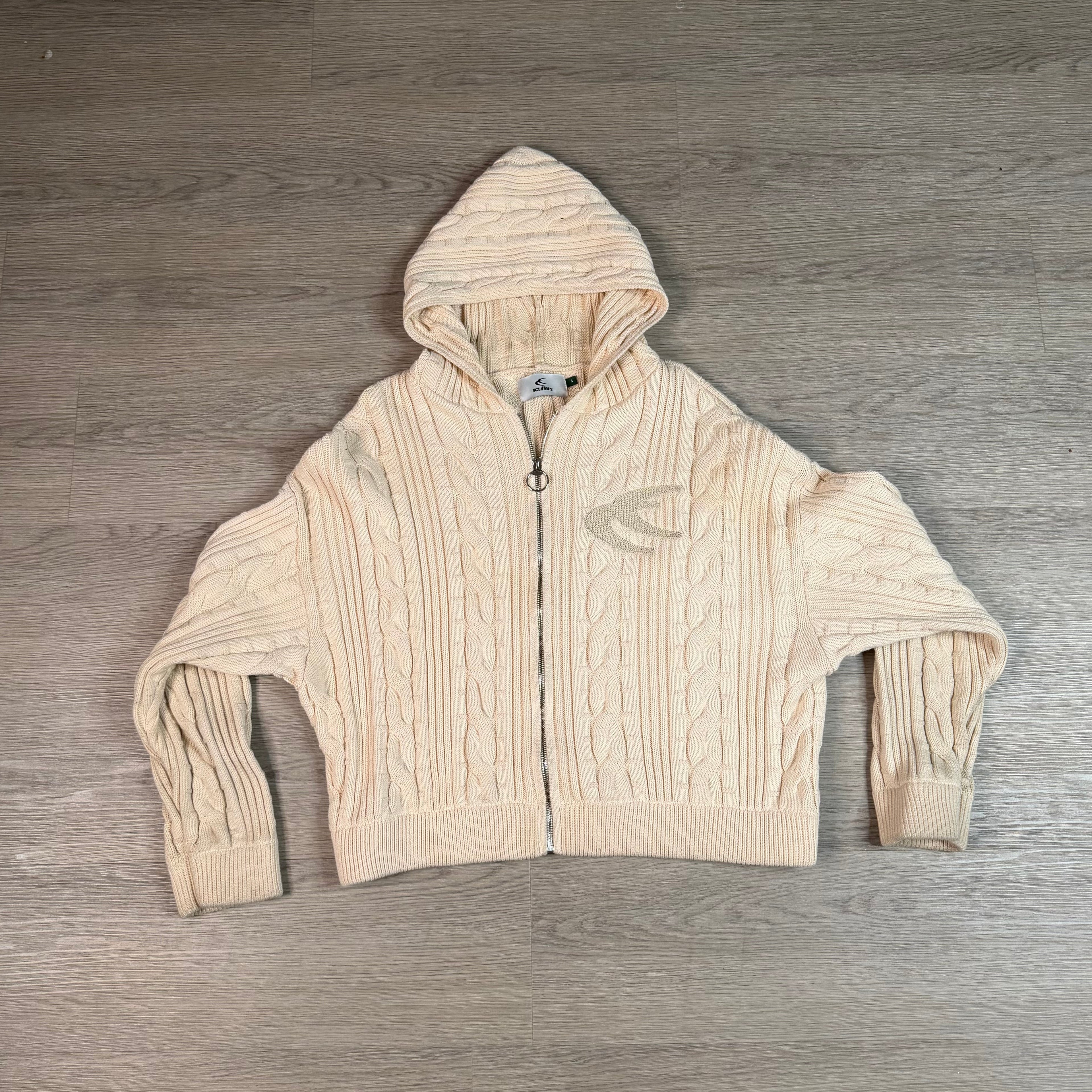 Latte Cable Zipper Knit