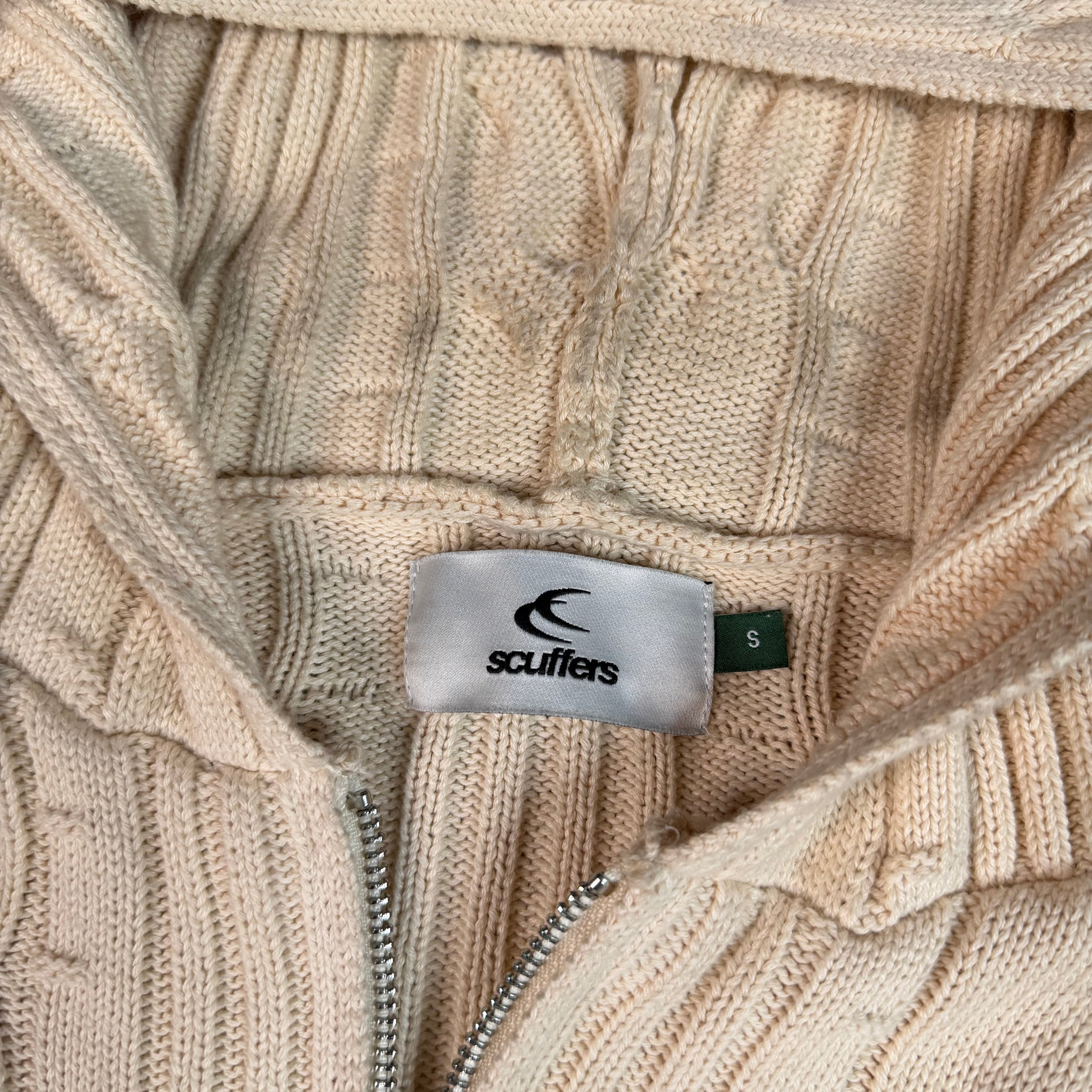 Latte Cable Zipper Knit