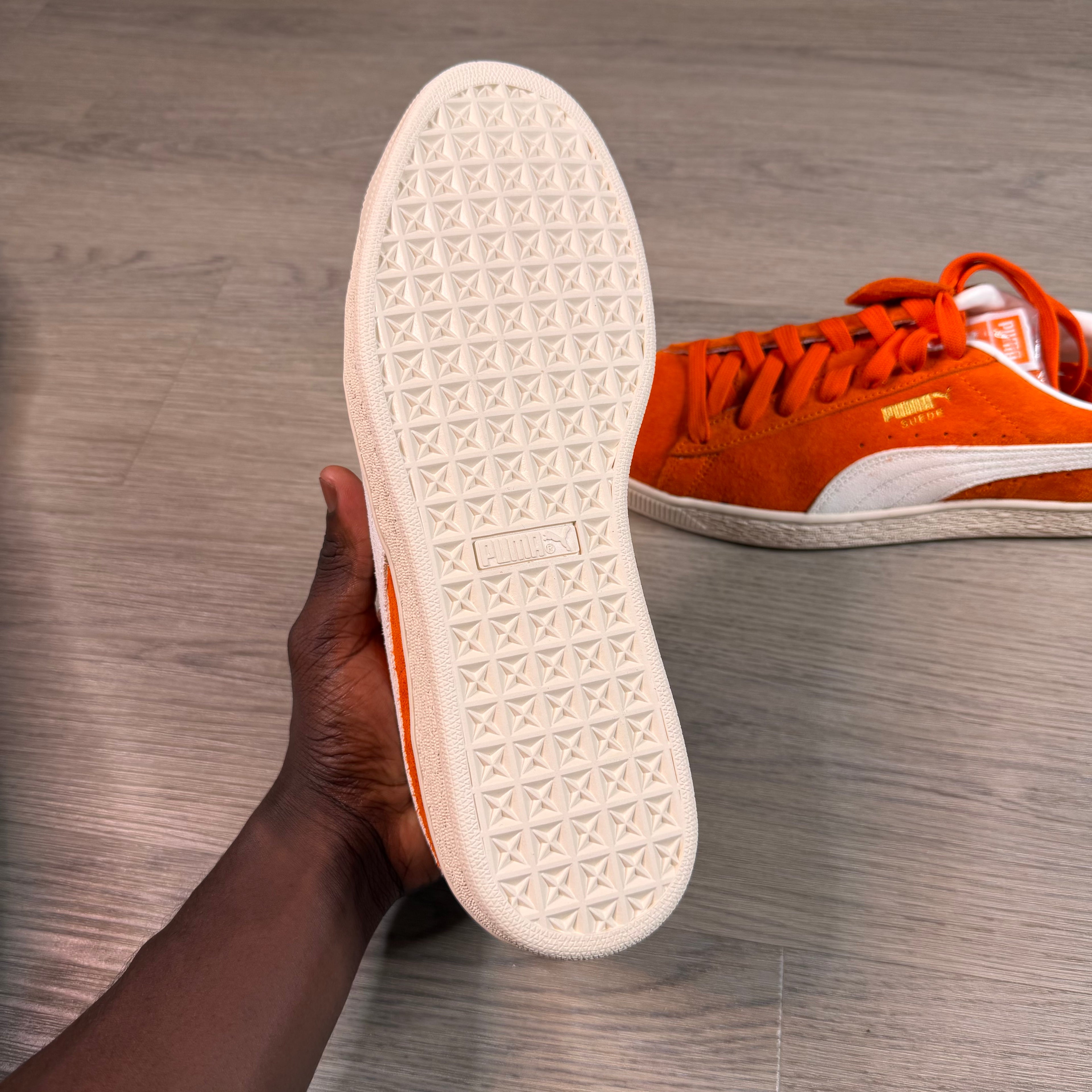 Orange Puma Suede