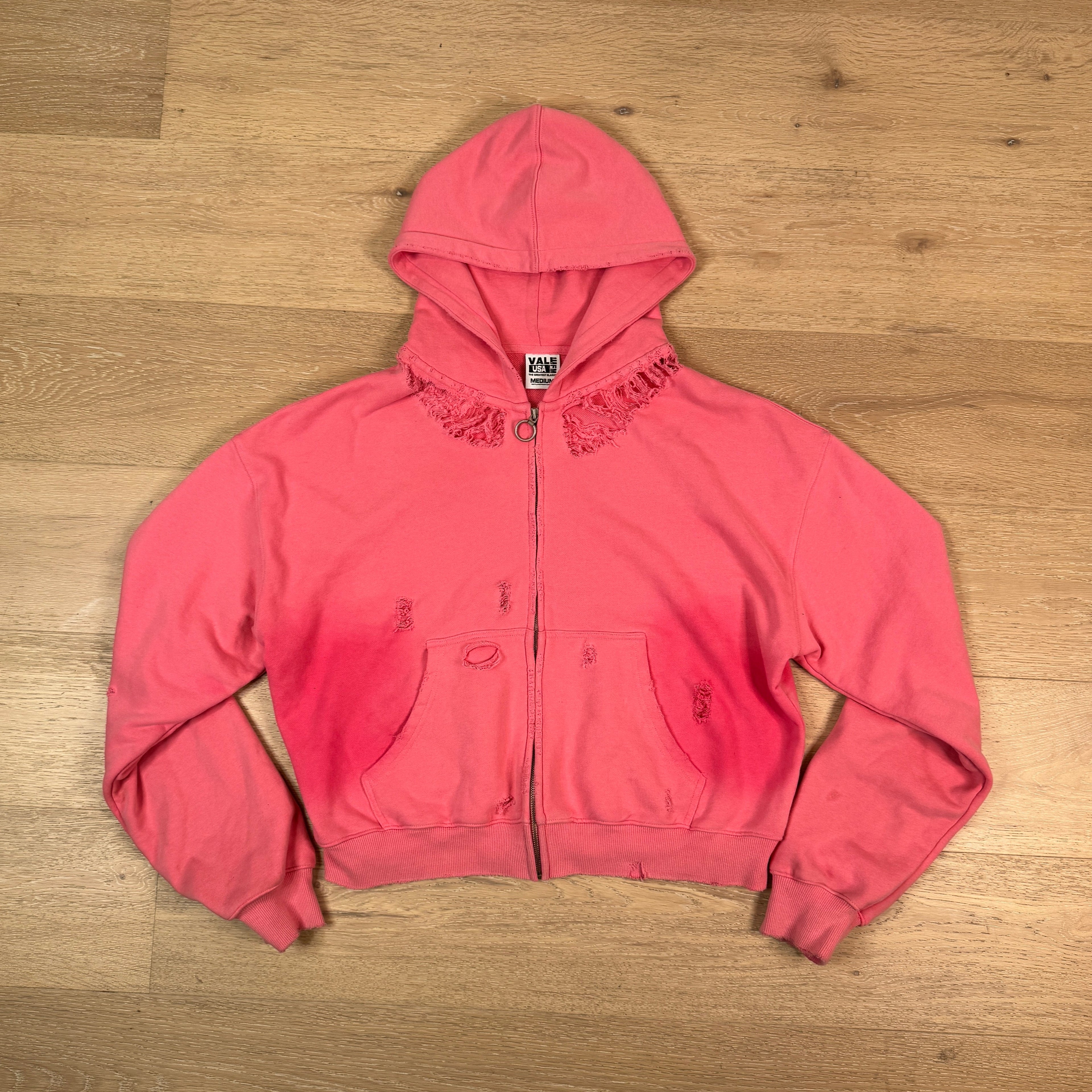 Sunfaded Pink Zip Up